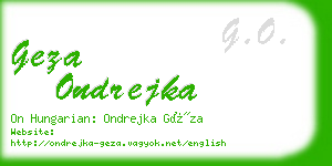 geza ondrejka business card